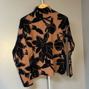 Tahari T-Neck Floral Print Top